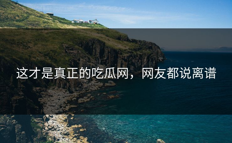 这才是真正的吃瓜网，网友都说离谱