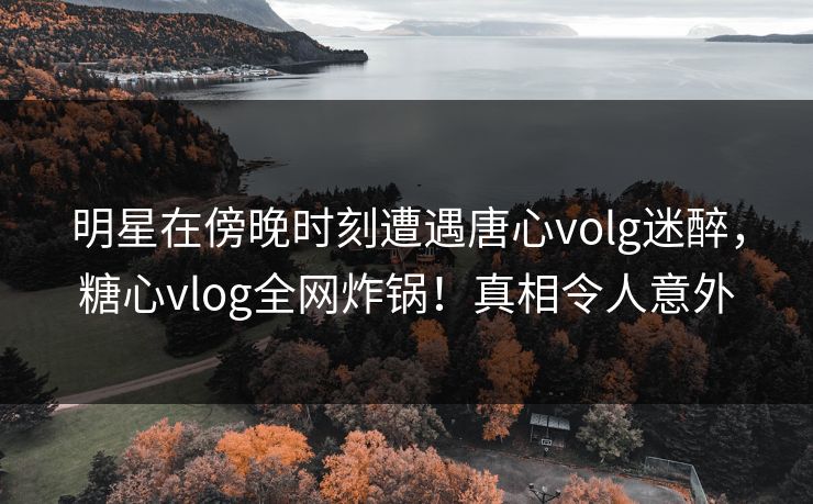 明星在傍晚时刻遭遇唐心volg迷醉，糖心vlog全网炸锅！真相令人意外