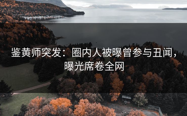 鉴黄师突发：圈内人被曝曾参与丑闻，曝光席卷全网