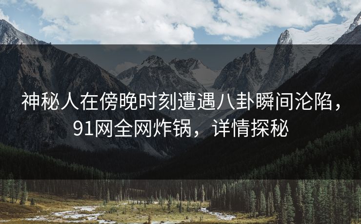 神秘人在傍晚时刻遭遇八卦瞬间沦陷，91网全网炸锅，详情探秘