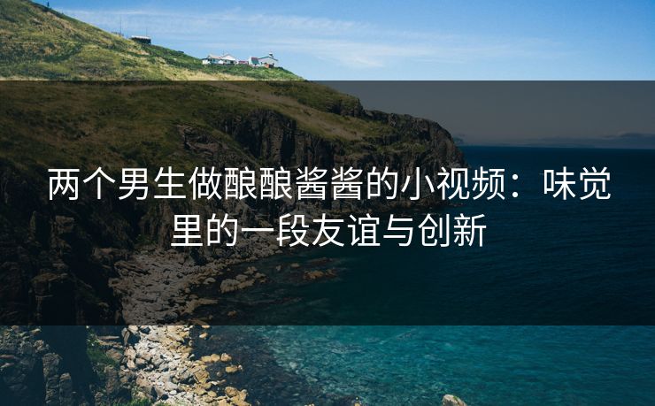 两个男生做酿酿酱酱的小视频：味觉里的一段友谊与创新