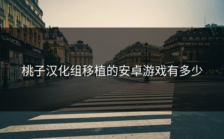 桃子汉化组移植的安卓游戏有多少